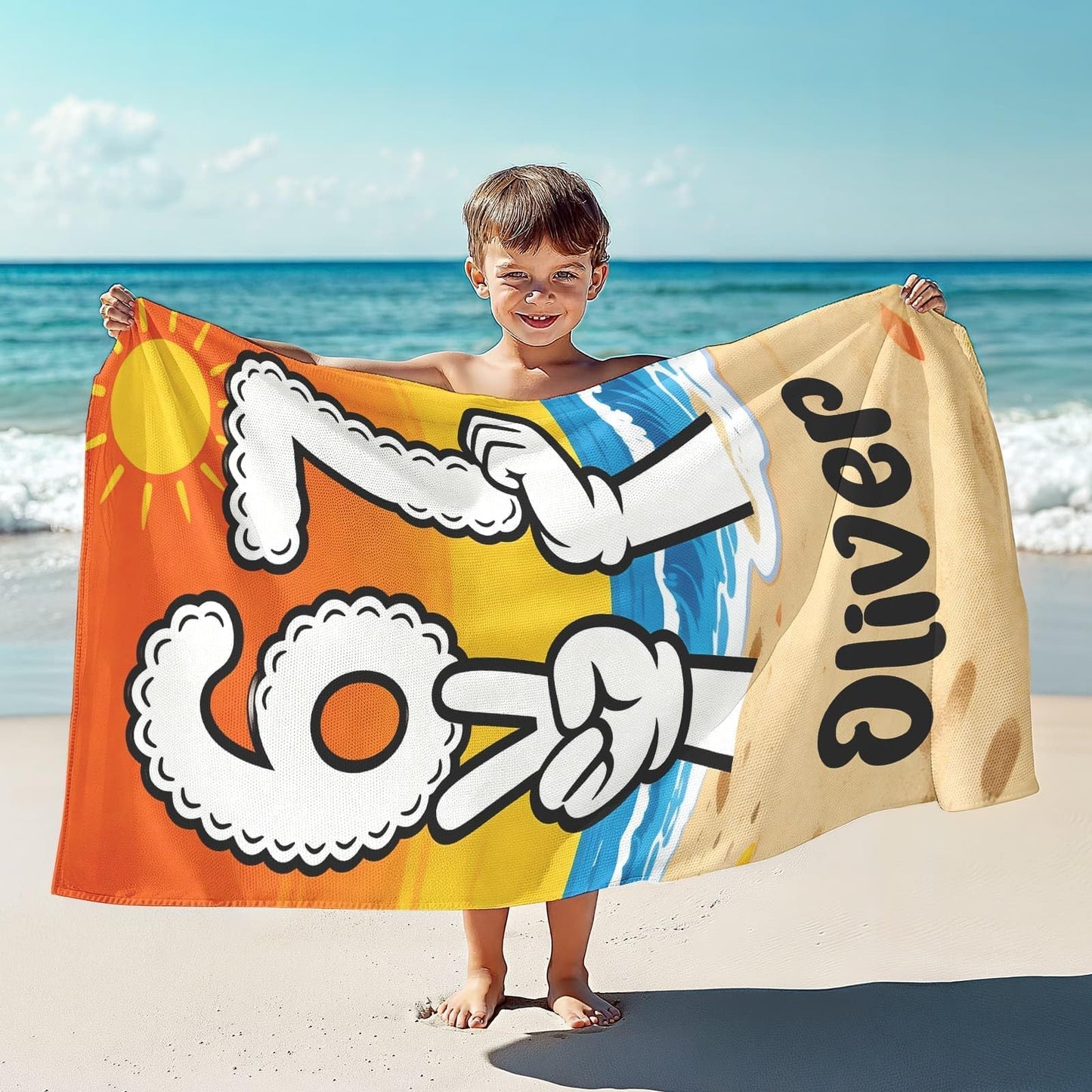 Personalized Beach Towels for Kids - Custom Ice Cream Drip Baseball Beach Towel for Boys,Customized Ultra Absorbent Super Soft Swim/Pool Towel,Team Gift,Youth Baseball Gift for Boys