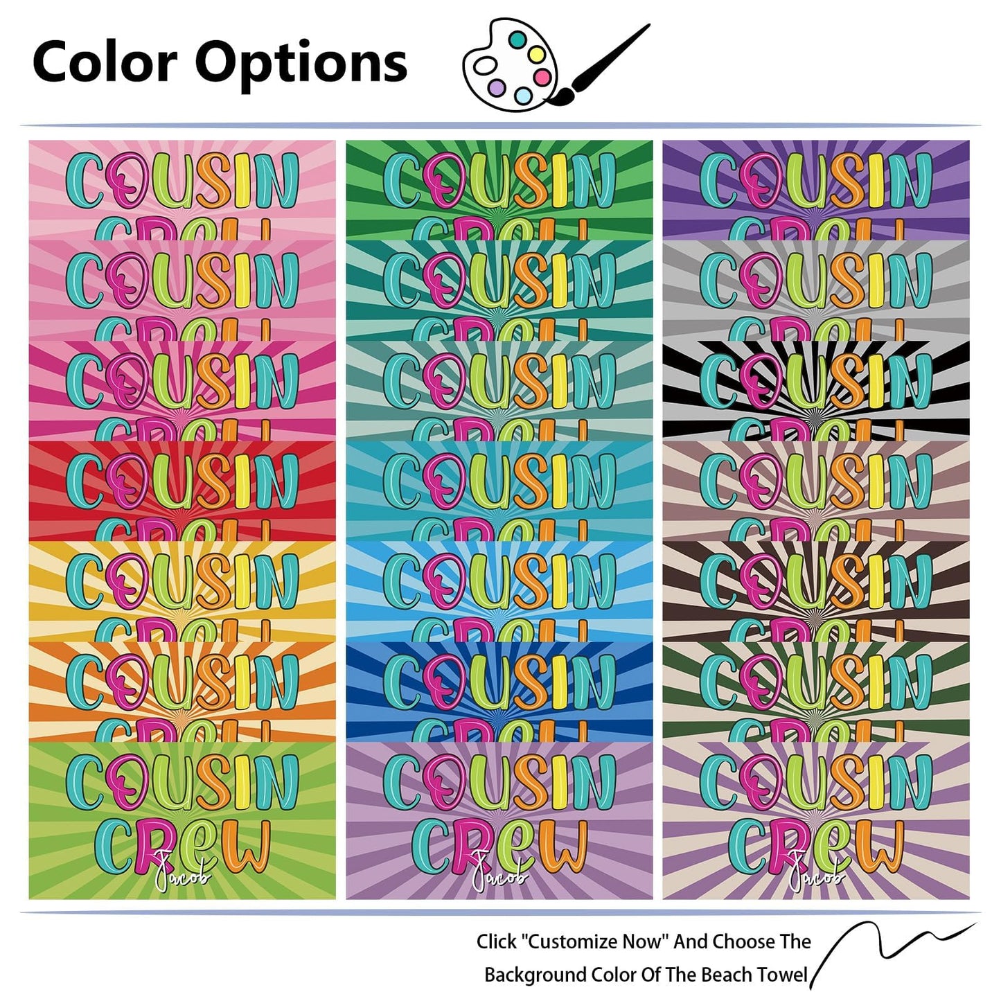 Personalized Beach Towels for Kids Adults - Custom Kids Beach Towels with Names- Customized Sand Free Quick Dry Striped Bath/Pool/Beach Towel for Boys Girls Women Men(Color1)