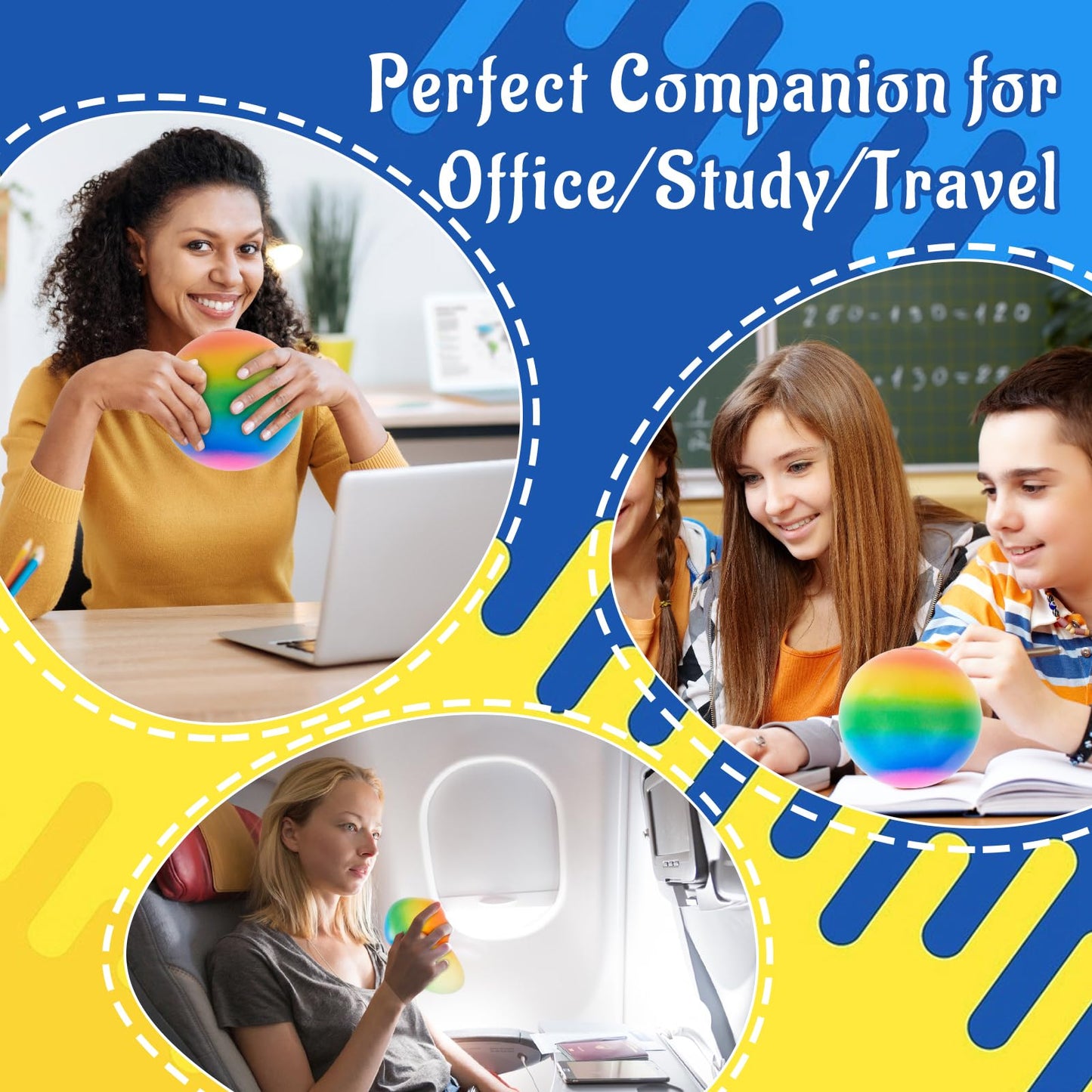 Giant 4 Inches Jumbo Stress Balls for Adults Anxiety Relief, Nedoh Balls Squishy Balls Fidget Squeeze Squish Big Ball for Anti-Stress