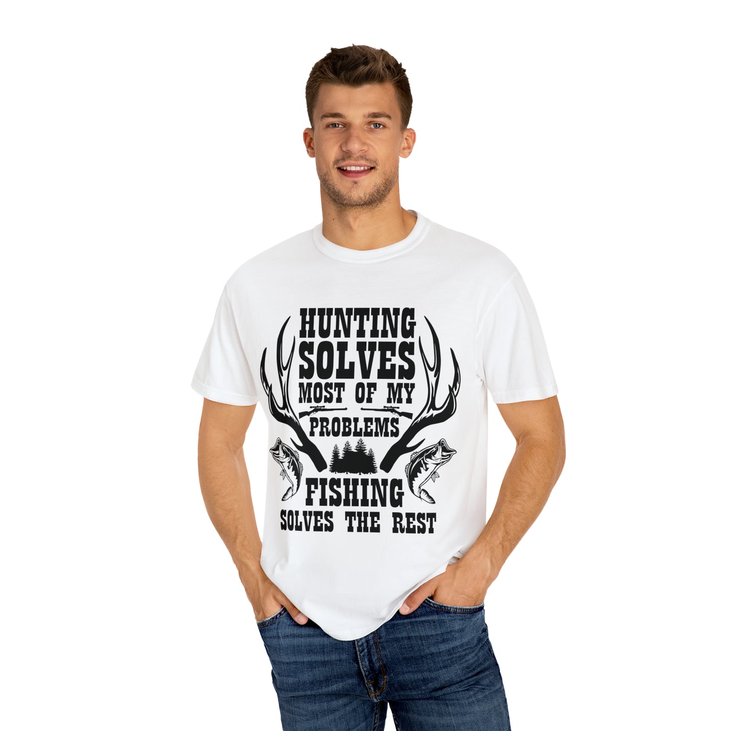 Hunting solves most of my problems Short Sleeve Tee