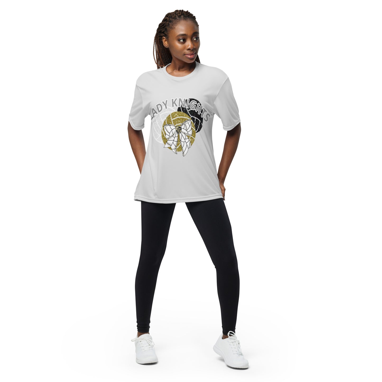 KNIGHTS GLITTER VOLLEYBALL BOW TEE