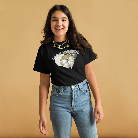 KNIGHTS Youth Glitter Volleyball bow tee