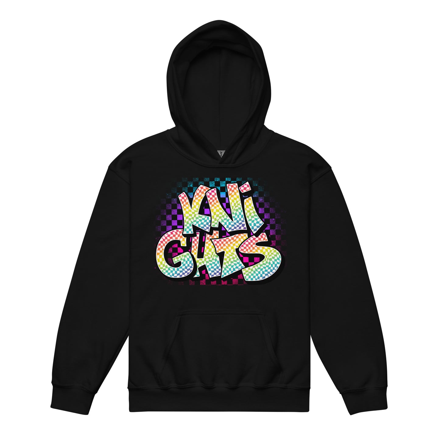 Youth neon checkered Knights heavy blend hoodie