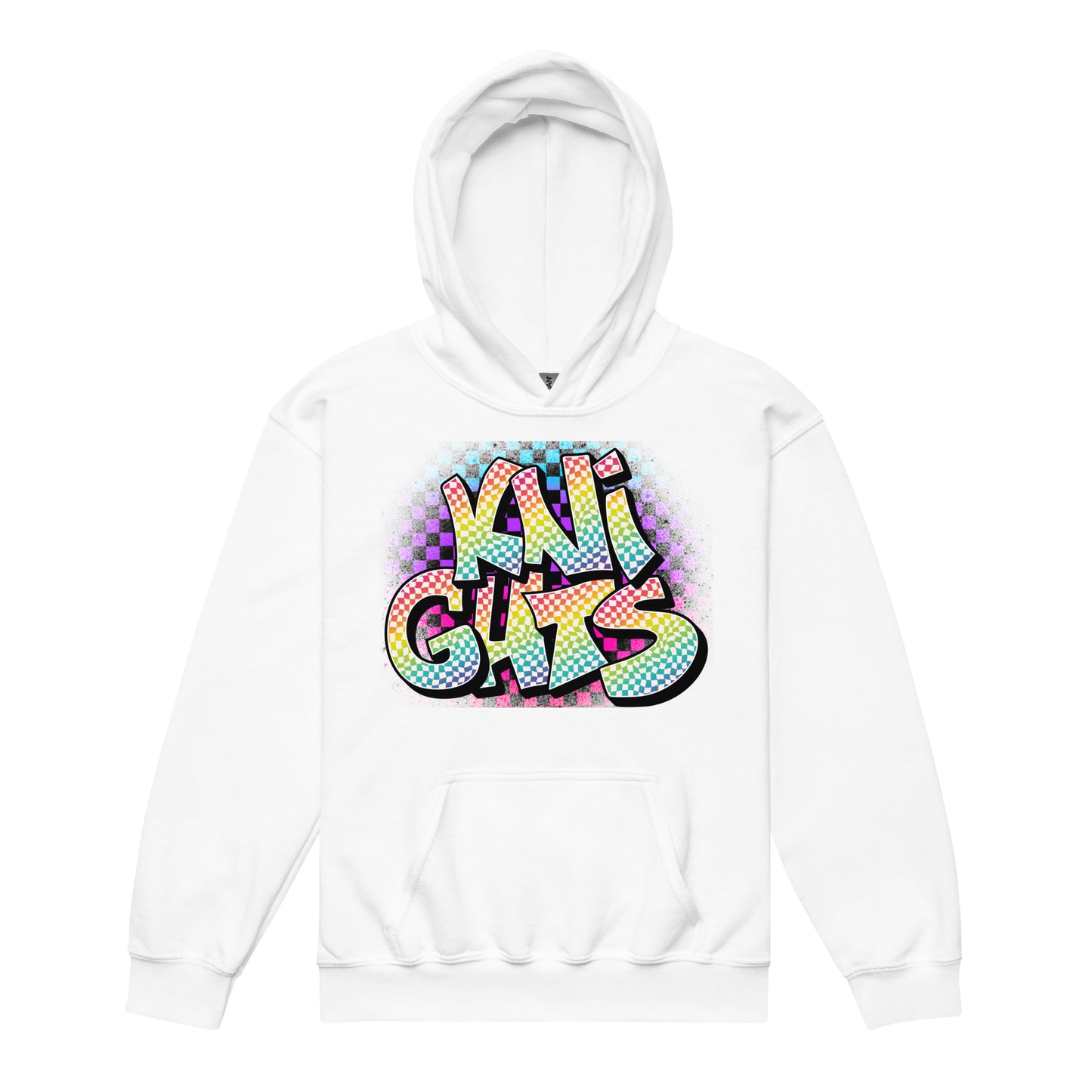 Youth neon checkered Knights heavy blend hoodie